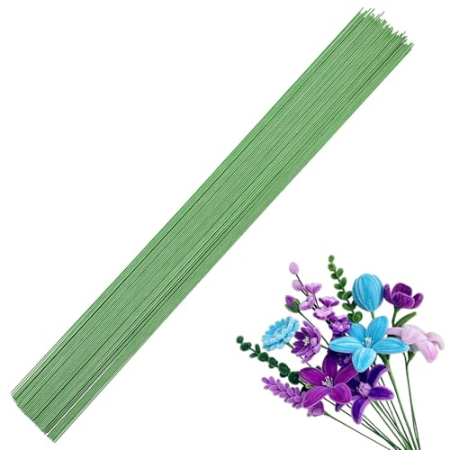 ARWIG, 100 Fili floreali | 40 cm, verde chiaro, steli per lavori manuali | Forniture per fioristi | Accessori per composizioni floreali