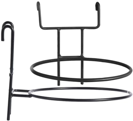 PAMINGONO 2pcs Heavy Duty Iron Flower Pot Holder Rings for Wall Mounted Plant Hangers, Easy Installation and Reusable Balcony Plant Pot Hangers for Homes and Decorating Walls, Simple Elegant