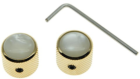 Telecaster weiß Pearl Top Gitarre Kuppel Knöpfe mit Set Schraube gold