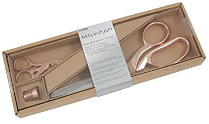 MILWARDS 2189009 Rose Gold Scissor Gift Set, 22cm