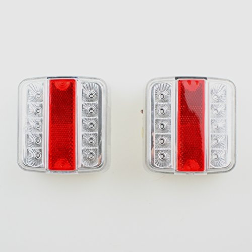 BENSON 2 Stück LED Rückleuchten 12V 4 Funktionen 14LED Rücklicht Anhänger Traktor PKW
