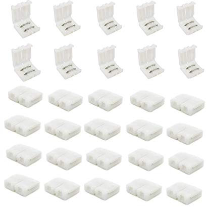 zmtyuguan 30pcs/Pack 2Pin Single Color LED Light Strip Connector - Gapless Strip to Strip - Box Adapter for 8mm Single Color 3528 SMD LED Strip Lighting