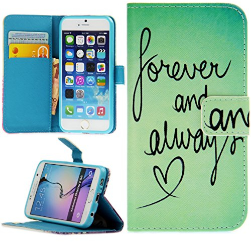 Handy Lux® Schutz Hülle Tasche Kartenfächer Flip Case Etui Cover Involto Motiv Design Hülle BookStyle für Huawei Mate 20, Forever and Always