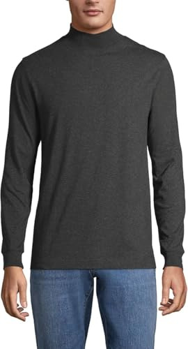 Lands' End - Men's Super-T Polo Neck Turtleneck Top - Ringspun Combed Cotton Blend Jersey - Easy-Care Finish - Traditional Fit - Men's Clothing, Winter Clothes
