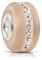 Materia Glas Charms Anhänger creme beige - 925 Silber Beads Glasperle für Armband mit Kristallen 619