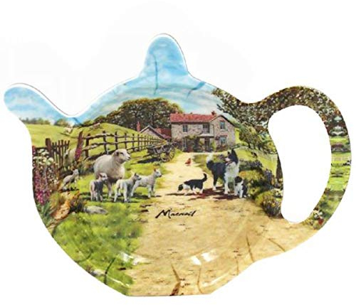 The Leonardo Collection Collie Dog and Sheep Farming Scene Melamine Tea Bag Tidy Kitchen Cooking