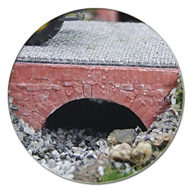 modellbahn-exklusiv Juweela 28292 - Wasserdurchlass Bachbrücke Flussbrücke mittel, Ziegel rot, 6 Stück, Spur H0, 1:87