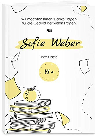Maverton A5 Terminkalender undatiert - mit Aufdruck personalisiert - Planer Kalender 2021 2022 - Organizer mit Wochenplaner in Hardcover - Geschenk für Mädchen Frauen - weiß - für Lehrerin