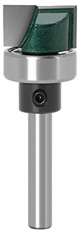 Yakamoz 1/4 Inch Shank Flush Trim Plunge Template Router Bit with Ball Bearing Hinge Mortising Router Bit Cutter Woodworking Tool, 3/4 Cutting Diameter