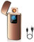 ASANMU USB Feuerzeug, Elektro Feuerzeug Lichtbogen Feuerzeug USB Aufladbar Touchscreen Feuerzeug Winddichte Flammenlose Elektronische Feuerzeug für Kerzen, Männer (EIS Rose Gold)