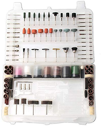 ANCLLO Kit de Accesorios de Herramientas rotativas 268 Piezas con Caja de plástico, se Adapta a Herramientas rotativas Dremel, Ajuste Universal Multifuncional para moler, lijar, tallar, pulir