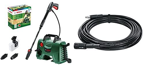 Nettoyeur Haute Pression Bosch - EasyAquatak 120 (3 x Buse, Pistolet Haute Pression) & Tuyau rallonge à Haute Pression 6 m pour Nettoyeur à Haute Pression Aquatak Bosch F016800361