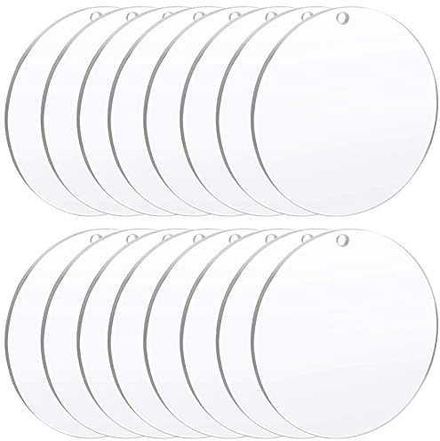 Gsrhzd 16 pièces Acrylique Cercle Disques, Disque plexiglas pâtisserie, Plaques vierges acryliques pour cadres, palettes, présentoirs, supports à gâteaux, sous-verres, etc