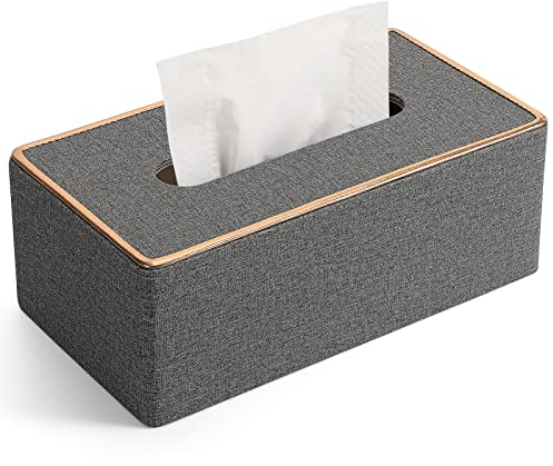 GORESE Leder Tücherbox Kosmetiktücherbox Taschentuchspender (Grau 1)