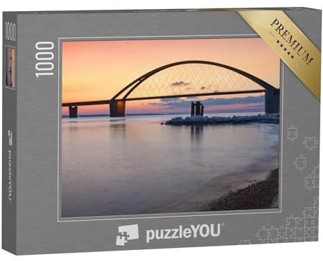 puzzleYOU: Puzzle 1000 Teile „Fehmarnsundbrücke im schönen Sonnenuntergang“ – aus der Puzzle-Kollektion Fehmarn