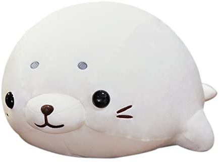 BYNYXI Chubby Blob Seal Kissen, 60cm Meerestier Plüsch Kissen Gefülltes Robbe Kuscheltier Fette Siegel Umarmungskissen Baumwolle Blob Seal Kissen Geburtstagsgeschenk für Kinder Jungen Mädchen