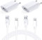 Chargeur iPhone Apple MFi Certifié [2 Pack 1M] Chargeurs Mural USB et Câble Chargeur Lightning Cable Adaptateur Secteur USB 5 W pour iPhone 13 Pro Max 13 12 SE2020 11 XR XS Max X 8 Plus iPad - Blanc