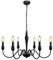 MRHYSWD Lampara Araña Negro, 6 Luces Lampara Colgante Techo Vintage Lamparas de Techo Salon Lampara Techo Dormitorio Isla Cocina Pasillo Comedor, Lámparas Rusticas De Techo Sin E14 Bombillas