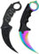 Generisch *2er Pack Duo* Hochwertiges CSGO Jagdmesser Messer Trainer Klinge Feststehende Klinge Trainingsmesser Übungsmesser BLACK/FADE TITANIUM + Case By Cracker24 (Black White + Fade)