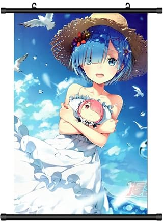 KARMA-X Großes 60x90CM Leben in einer anderen Welt von Null Re Zero Kakemono Rollbild | Anime Manga Stoffposter Wallscroll Poster | Wanddeko Geschenk | Rem