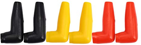 6 Stück Elektro-Schutz-Motorwinden-Kabelschuhe, Gummi-Abdeckung, Schwarz + Rot + Gelb