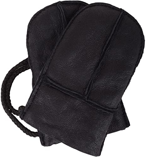 SNUGRUGS Baby Infant Winter Split Palm Genuine Sheepskin Mittens with Cord