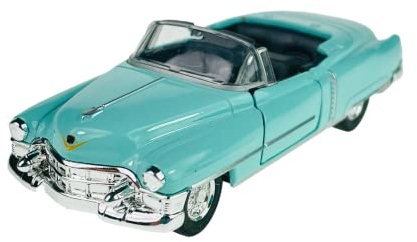 Welly Cadillac Eldorado Cabrio Offen Blau 1953-1966 ca 1/34-1/39 Metall Modell Auto Die Cast Neu im Kasten