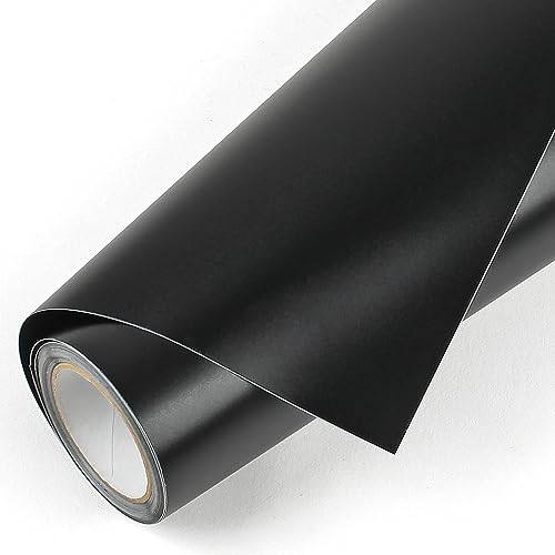 Lya Vinyl Vinylfolie Plotter, 30,5 cm x 274,5 cm PET-Rückseite Selbstklebend Plotterfolie für Cricut, Silhouette Cameo, für Partydekoration, Tassen, Glas, Kunststoff (Schwarz)
