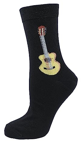 Musik-Socken mit Gitarre, 1 Paar (DE/NL/SE/PL, Numerisch, 43, 45, Regular, Regular)