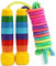 Springseil Kinder, 280cm Verstellbare Seilspringen Kinder mit Holzgriff, 7 Farben Regenbogen Skipping Rope Kids für Jungen und Mädchen Fitness