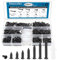 Sunxeke Kit surtido de 420 tornillos de madera pequeños M3, tornillos autorroscantes de cabeza plana Phillips, juego de tornillos cortos negros con 20 anclajes de tornillo M6