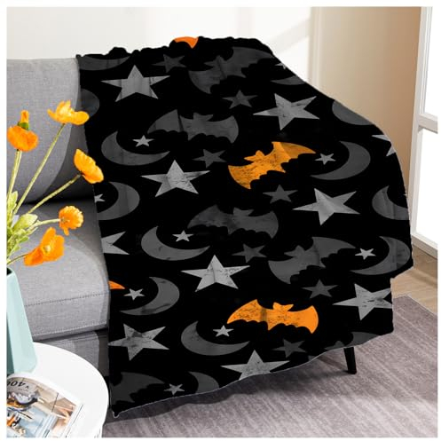 Fleecedecke, Kuschelige Überwurfdecke für Couch, Flanellstoff, Weich, Hautfreundlich, Warm Haltend, Passend Zu Allen Jahreszeiten, Halloween-Thema, Fami(Size:130x180cm,Color:B)