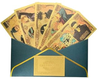 Jujutsu Kaisen Anime Sammlung Gedenkbanknoten Umgeben Geschenke Goldfolie Handwerk 5 Stück