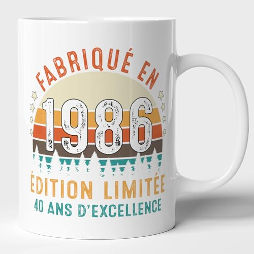 Lalasol Mug Anniversaire 40 ans Homme Femme – Tasse Cadeau Anniversaire 40 ans Editon Limité