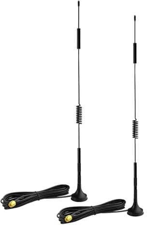 Bingfu High Gain 4G LTE-Antenne 5 dBi SMA-Stecker Mimo-Antenne mit Magnetfuß kompatibel mit 4G LTE MiFi Mobile Hotspot Router, USB-Modem-Dongle-Adapter, Mobiles Breitbandmodem