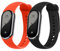 kwmobile Straps Compatible with Xiaomi Mi Band 8 / Mi Band 9 Straps - 2x Replacement Silicone Watch Bands - Smartwatch or Fitness Tracker - Black/Orange