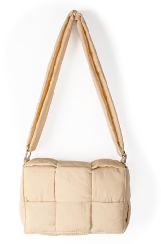 CHAMAIR Puffy Crossbody Bag Nylon Shoulder Bag mit Geldbörse Gesteppte Tasche Damen Schultertaschen Weich Handtasche Damen Umhängetasche Gewebt Puffer Bag Stepptasche