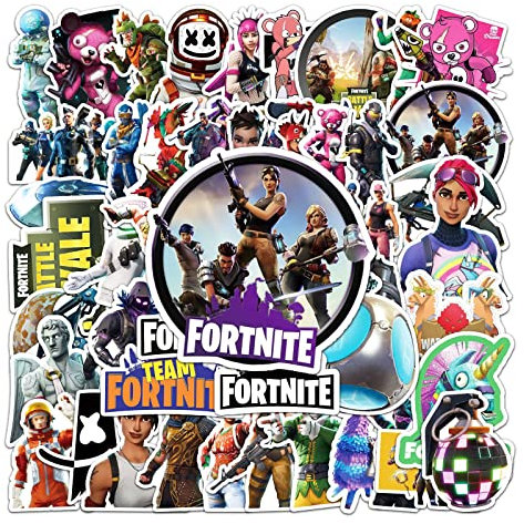 Fortnite-50 Stück Cartoon-Aufkleber, Anime-Aufkleber, wasserdicht, Vinyl, niedliche Aufkleber für Laptop, Gitarre, Wasserflasche, Gepäck, Fahrrad, modische Aufkleber für Kinder, Teenager, Mädchen,