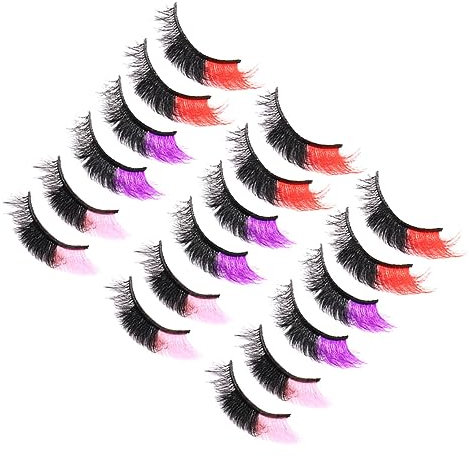 FRCOLOR 2 Set Di Ciglia Finte Colla Soffice Ciglia Da Donna Cosplay Halloween Festival Palcoscenico Performance 9 Paia * 2