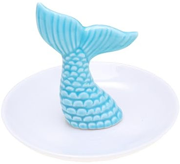 GALPADA Plateau Organisateur De Bijoux Céramique Électroplated Dish Décoratif Pour Anneaux Colliers Bracelets Et Boucles Oreilles Design Sirène