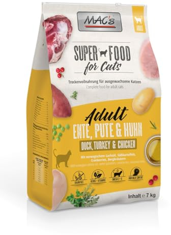 Mac's Cat Premium Trockenfutter für Katzen, 7 kg (Ente, Truthahn und Huhn)