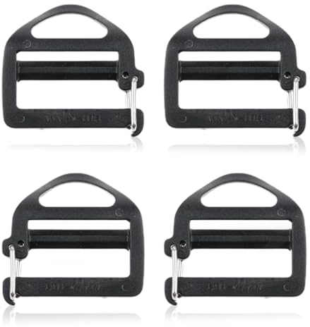 Ormromra 4 Pcs Verstellbare Schnallen Gurtband, Gurtband Gurtschnalle 2.5CM, Verstellbare Schnallen, Kunststoff Rucksackschnalle für Reparatur Werkzeuge, Zubehör Steckschließe, Koffer, Gepäck