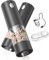 CIRCLE JOY Ensemble de Moulin à Poivre et Sel Électrique Rechargeable Moulin à Épices avec Base, Récipient Transparent Lavable de 95ml, Lumière LED Blanche et Grossièreté Réglable, Noir