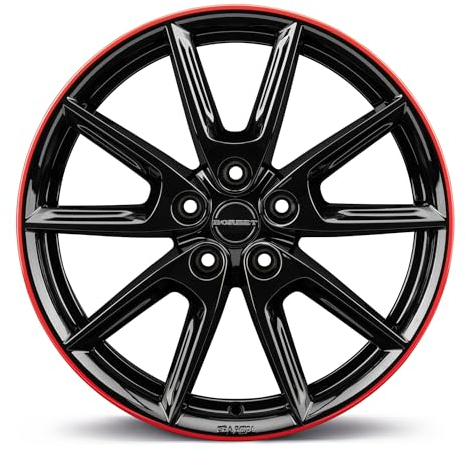 4x Borbet Felgen Alufelgen LX19 8x19 ET40 5x112 black glossy rim red kompatibel mit BMW 1er 2er iX1 X1 X2
