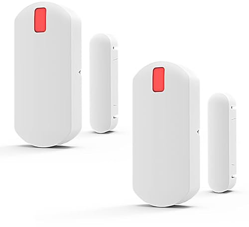 UMEIMA Sensor de Puerta y Ventana, Sensor de batería reemplazable 433MHZ, Compatible con el Sistema de Alarma doméstica (2 Piezas)