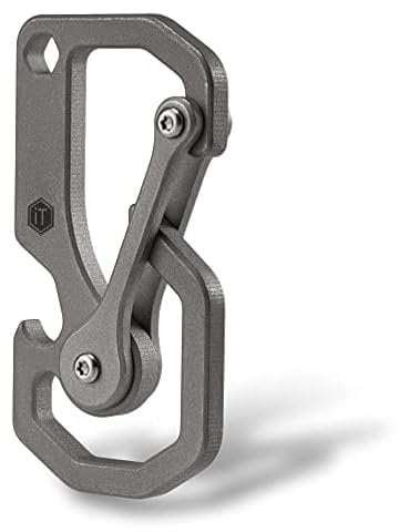 KeyUnity Titanium Carabiner Keychain Multitool, Keyring Multitool, Bottle Opener Keyring, Keyring Clip, Locking Carabiner, Screw Bit Driver Everyday Carry Tool for Men and Women Camping & Hiking