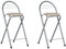 GOKHOMX Barhocker Klappbar 2er Set, Klappbarer Barhocker mit Lehne Faltbar Klapphocker Tragbarer Hocker Klappbar für Bar Küche Balkon oder Outdoor, Sitzhöhe 61 cm, Eiche und Silber