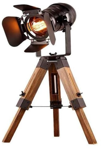 ARBGO Lampada da terra per treppiede, stile vintage, lampada da terra, treppiede vintage, lampada da tavolo regolabile in altezza, decorazione per caffè bar, sala da pranzo (lampada non inclusa)