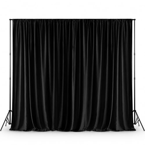 WedDecor 3x3m Black Spandex Backdrop Wrinkle Free Photo Booth Backdground