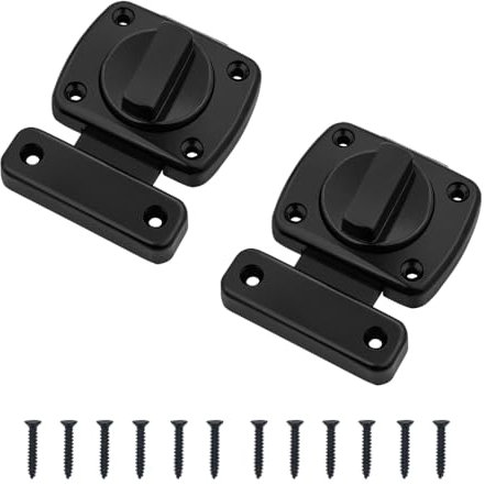 Zzcy 2 Pcs Cerradura de Giratoria para Puerta Interior Pestillo Puerta Cerrojo Puerta de Seguridad de Acero Inoxidable Pestillo Antirrobo para Puerta de Baño Armario,Negro 55mm
